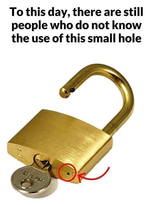 Some People Still Don’t Realize What This Tiny Hole on a Padlock Is For